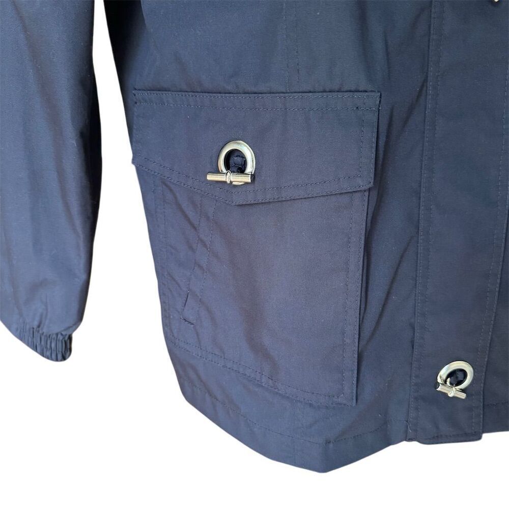 Mackintosh New England Blue Hooded Rain Coat Jacket Size Medium - Picture 9 of 15